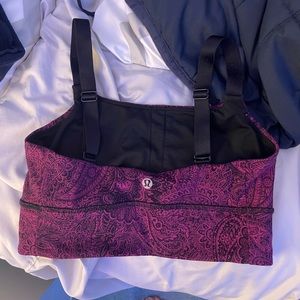Magenta Paisley patterned Lululemon sports bra
